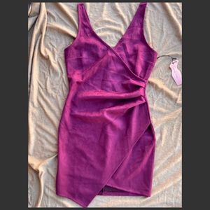 Burgundy butter soft suede’type dress LARGE stretch